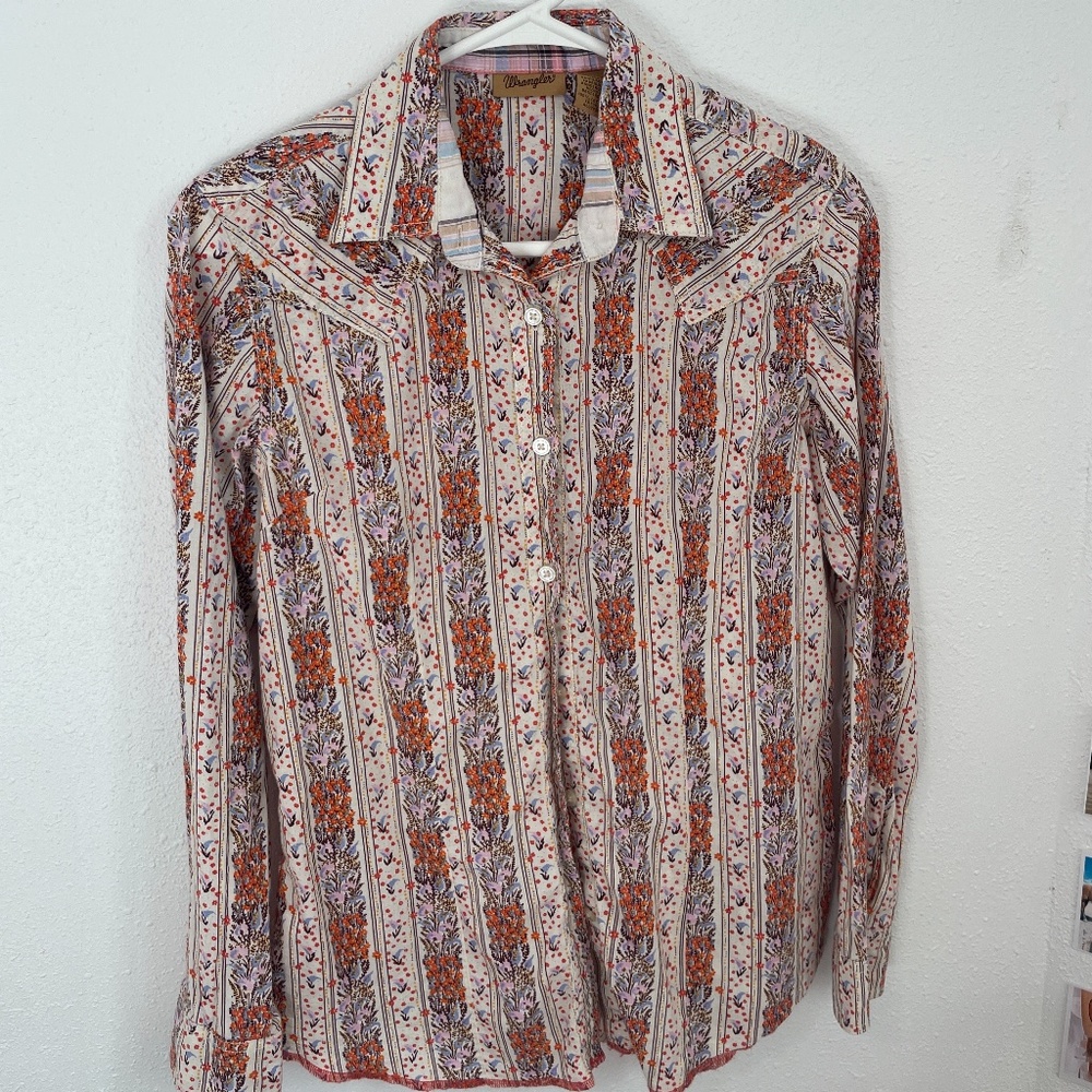 Womens floral button down rodeo shirt